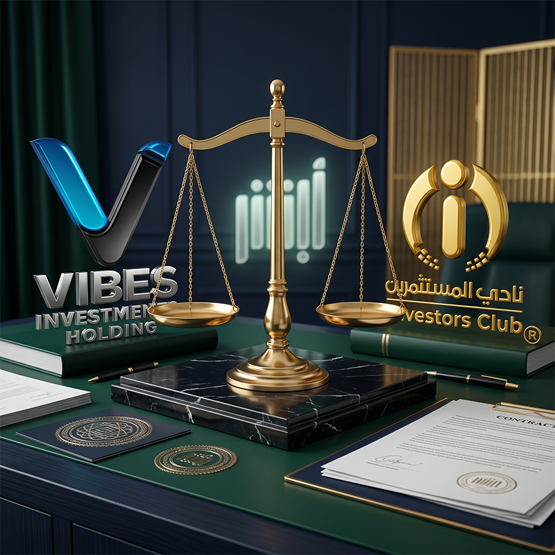 تصميم يوضح إرسال رسالة تأكيد استلام لفئة المستثمرين في نادي المستثمرين